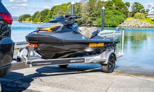 GFAB Alloy Single Jet Ski Trailer under 2023 Seadoo GTX GFAB Alloy Single Jet Ski Trailer under 2023 Seadoo GTX